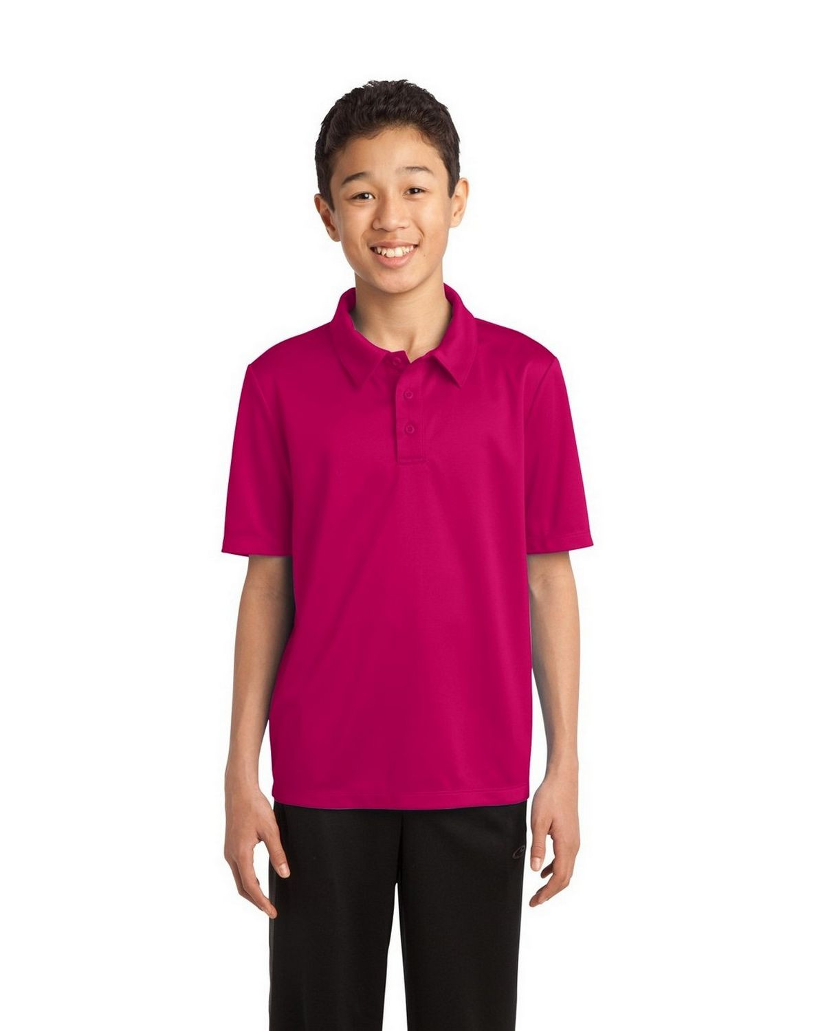 Port Authority Y540 Youth Silk Touch Performance Polo - Pink Raspberry - XS #silk