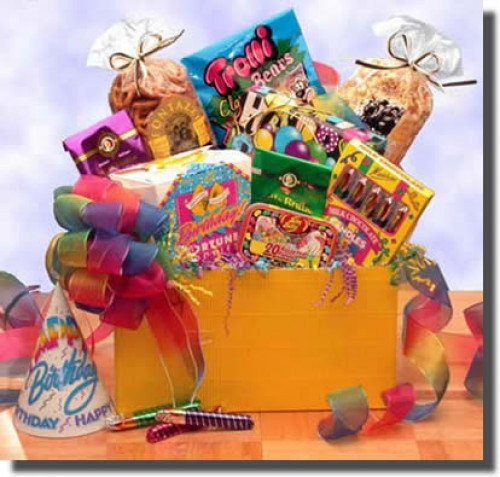 The Gift Box to Say Happy Birthday will surprise the birthday boy or girl with treats of all sorts! From the Happy Birthday Fortune Cookies to the milk chocolate birthday candles, The Gift Box to Say Happy Birthday will be the hit of the party! Remember t #gift