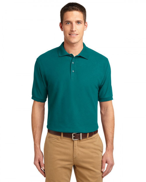 Port Authority K500 Men's Silk Touch Polo - Teal Green - XS #silk