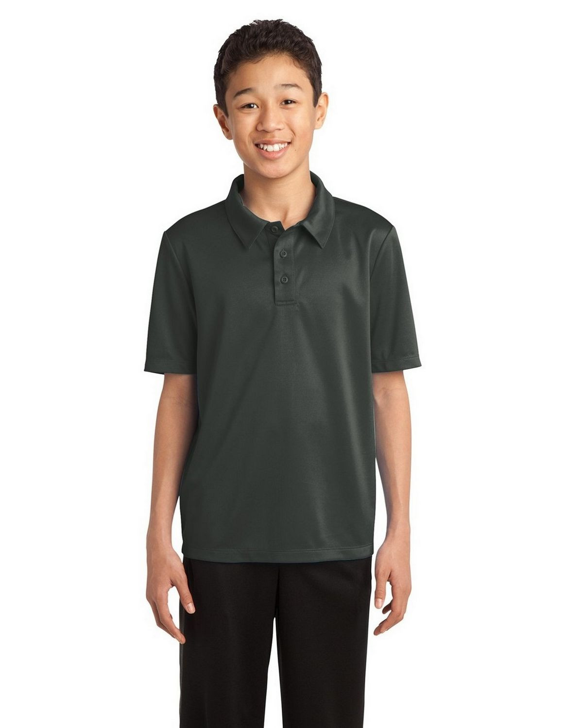 Port Authority Y540 Youth Silk Touch Performance Polo - Steel Grey - XS #silk