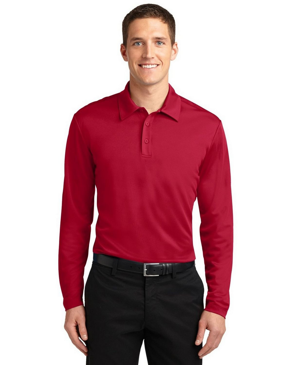 Port Authority K540LS Men's Silk Touch Performance Polo - Red - XS #silk