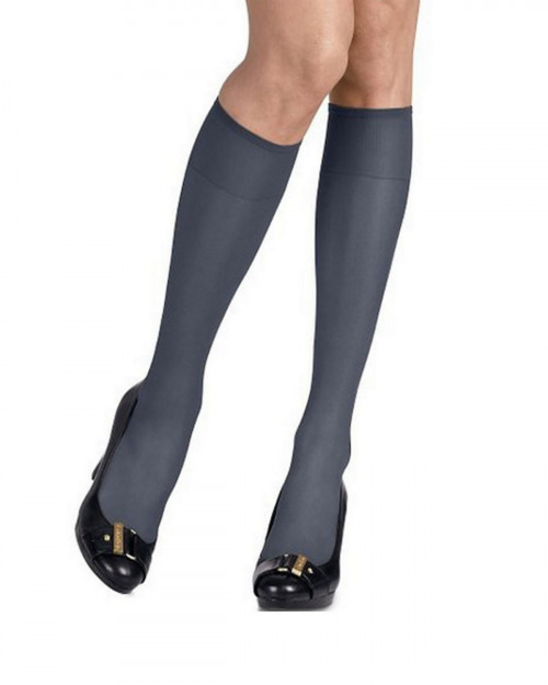 Hanes 725 Women's Silk Reflections Silky Sheer Knee Highs 2-Pack - Classic Navy - One Size #silk
