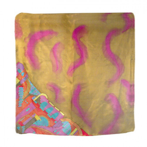Beautiful woman's 100% pure silk scarves with biblical themes direct from the Holy Land. This square shaped scarf with hand painted 'Old City Jerusalem' design is a creation of world renowned Israeli artist Yair Emanuel. If I forget you, O Jerusalem, Let #silk