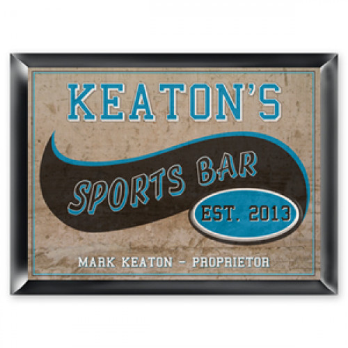 Any sports fan will cheer for his very own personalized bar sign! Add this wall board to anywhere that he likes to watch the game with his buddies to add the feel of a real bar! Whether cheering on their favorite team or celebrating a win, the sports fan #bar