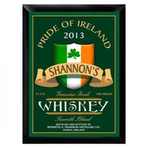 Traditional styled wood signs for the home or office - No blarney here! Our Irish Whiskey Pub Sign is ideal for those who have an affinity for the Emerald Isle. Proudly displaying the flag of Ireland and a lucky green shamrock, this personalized sign feat #bar