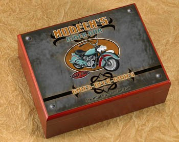 Cigar smokers will cherish this gift. Great pub gifts for any occasion. Add this biker friendly humidor to your home bar or your office. with a biker, bar and babes theme, this Biker Bar Humidor is designed to keep your cigars fresh. Available in a variet #bar