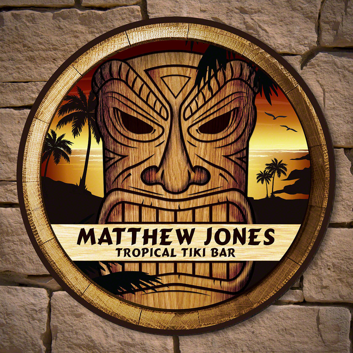 No matter where you live, you can make your home, home bar, garage, or grilling area feel like the ultimate luau with your very own tiki bar sign. This custom sign is also a great gift for your dad or husband. You know they love entertaining and nothing m #bar