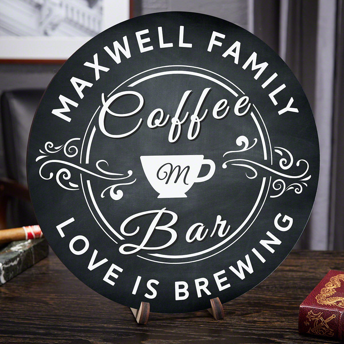 Make your favorite place in the house official with this adorable personalized coffee bar sign! You and your sweetheart love coffee as much as you love each other, so it makes perfect sense to have a cute little coffee bar where you two can enjoy all kind #bar
