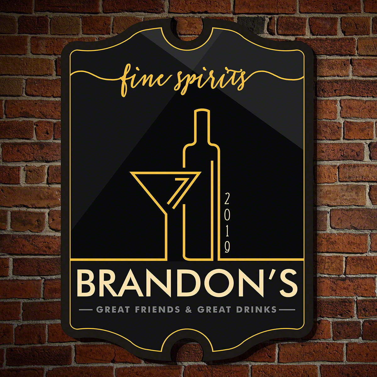 For those who take a certain pride in the selection offered at their own home bar, our Fine Spirits personalized wood bar sign is the ideal accessory. This chic example of custom home decor is made-to-order with the name, phrase, and year of your choice. #bar