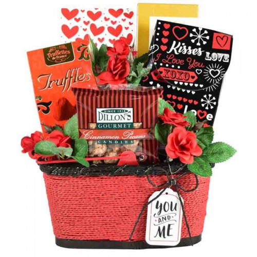 This love themed gift basket is filled with scrumptious chocolates and sweets sure to make them melt! #gift