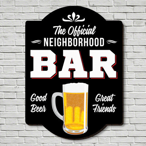 It's official: everyone you know loves coming to your place to hang out. Welcome them in style with this wooden home sign for your home bar! This American birch wood bar sign combines handsome grain with a full-color, UV protected finish. Featuring a beau #bar