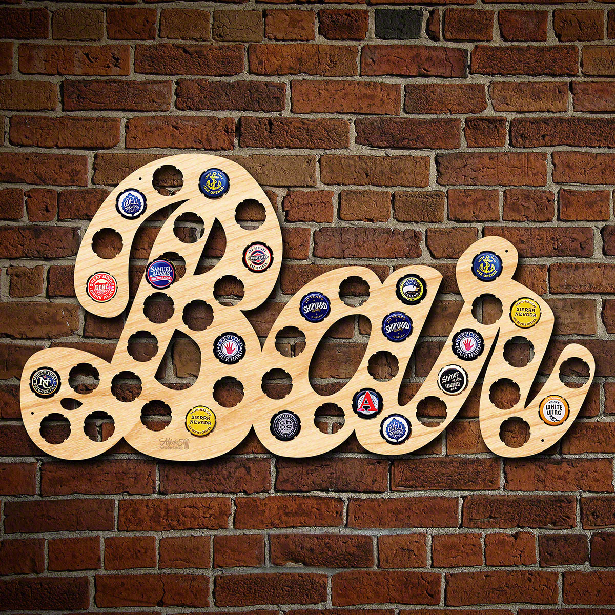 If you pride your home bar a place where the beer flows and good friends gather then you'll love this unique piece of man cave decor. Crafted from American sourced 1/4" cut birch plywood and laser cut in our own Oklahoma factory, this beer cap map is the #bar
