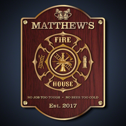 Hey where's the fire?! Kick back and relax on your downtime with these handsome bar signs. Ideal for evenings enjoying your favorite beer with your favorite firemen this sign is sure to witness many a great evening wherever it hangs. We personalize each F #bar