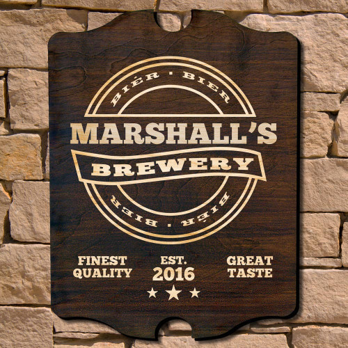 Give your home bar decor the same fine quality as your beer with our Signature Series personalized Brewery bar signs. All of our signature series pub signs are handcrafted from beautiful 1/2" thick pressed Birch wood, stained by hand, and finished right h #bar