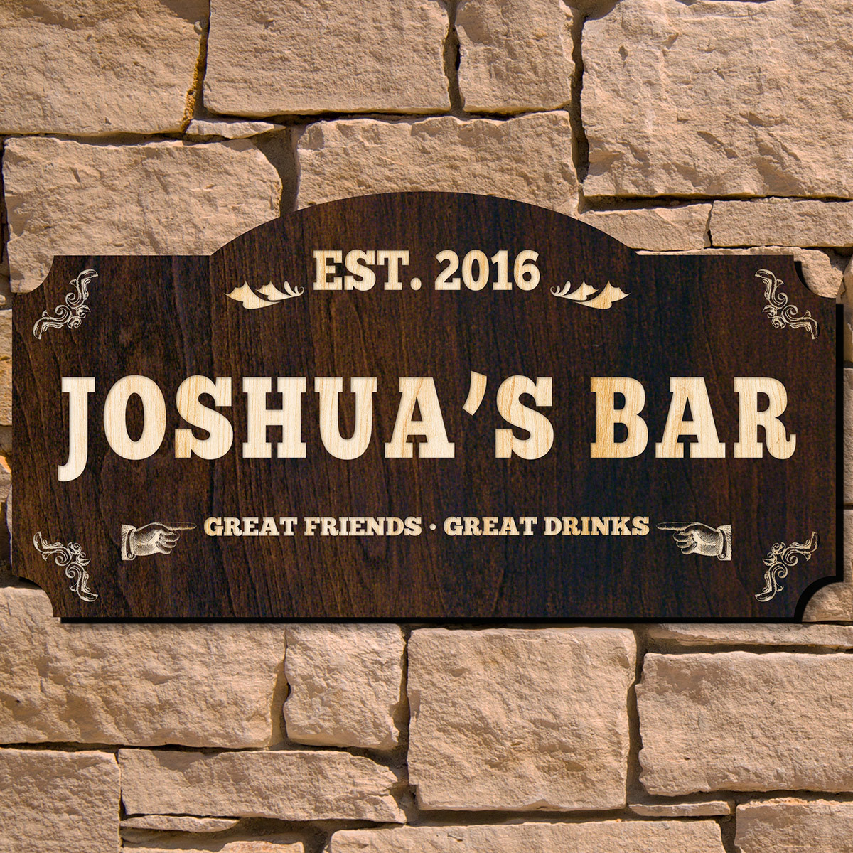 Sometimes you long for those days of sitting in your favorite bar, with beer in our bellies and not a care in the world. Bring those days back to life in your own home with our Classic Bar personalized wood sign. This custom made wooden bar decor comes pe #bar