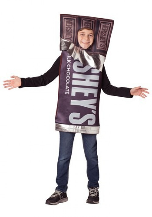 Dress in this costume to show everyone your love of chocolate. The Hershey's Kids Hershey's Candy Bar Costume is perfect for any chocolate lover. #bar