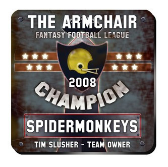 Includes a 4 coasters and holder for storage. Add your team's details. - If you are a Fantasy Football Fanatic then you are sure to love this coaster set with a personalized Fantasy Football theme. Personalize your coaster set with details of your champio #bar