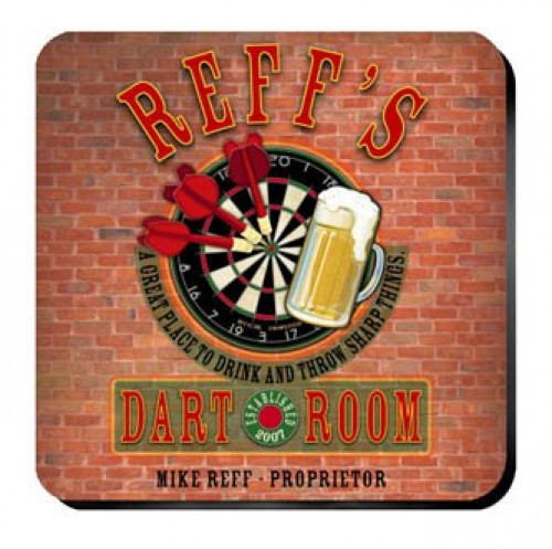 Personalize a coaster set in a design to match the recipient. An affordable lasting functional gift. Darts Coasters from our pub coaster collection of over 30 different design styles are affordable yet an impressive gift for any occasion. The wine enthusi #bar