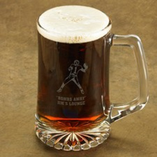 Choose from a variety of sports and hobby images and then add your personal engraving. Drink a toast to your favorite pastime with our sturdy 25 ounce personalized Iconic Sports Mug. These gracefully shaped glass mugs are laser-etched and hold a hefty hel #bar