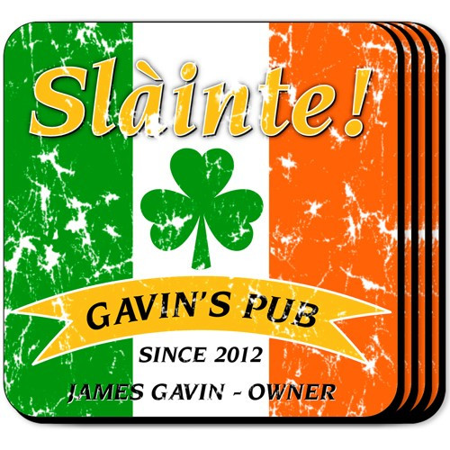 This coaster set makes an excellent gift for that man who likes to boast his Irish pride! A great decorative piece that can also be used! Whether he is enjoying an ale with his buddies or just watching the game, he will love these colorful cork based coas #bar