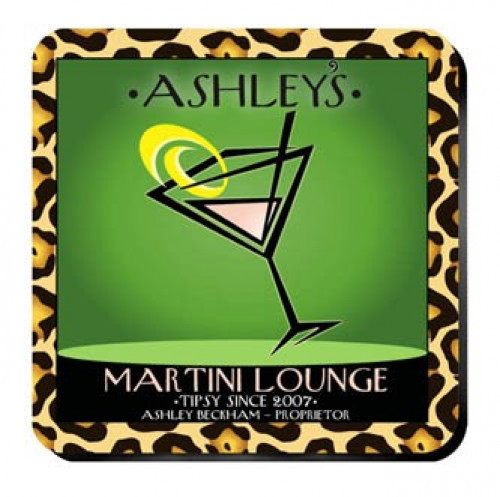 Personalize a coaster set in a design to match the recipient. An affordable lasting functional gift. Martini Cosmo Chic Coasters from our pub coaster collection of over 30 different design styles are affordable yet an impressive gift for any occasion. The #bar