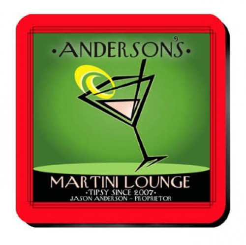 Personalize a coaster set in a design to match the recipient. An affordable lasting functional gift. Martini Cosmo Coasters from our pub coaster collection of over 30 different design styles are affordable yet an impressive gift for any occasion. The wine #bar