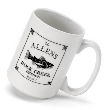 Includes 4 cups in the cabin series motif of your choice plus your personalization. - Order a set of 4 Cabin Series Coffee Mugs and ATG $$$. Personalization on each mug must be identical. #bar