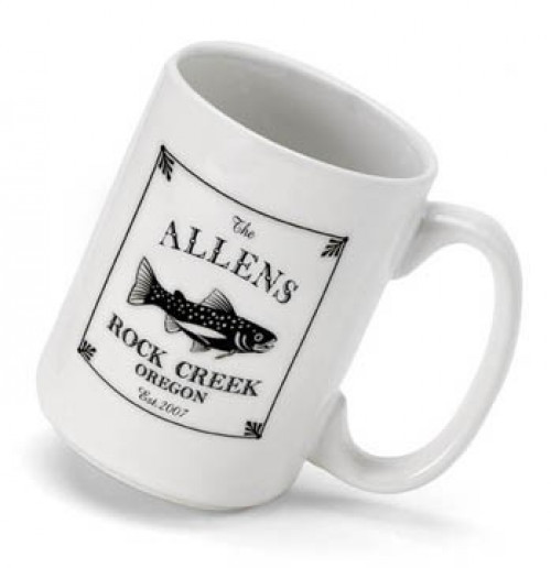 Includes 4 cups in the cabin series motif of your choice plus your personalization. - Order a set of 4 Cabin Series Coffee Mugs and ATG $$$. Personalization on each mug must be identical. #bar