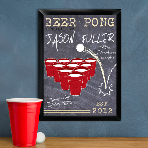 The popularity of beer pong is sweeping the nation. Join in! If someone you know specializes in the art of beer pong, honor their mastery of this difficult skill with a Beer Pong Specialist pub sign. This sign is perfect for his dorm room, frat house, or #bar