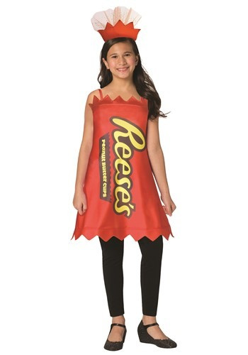 Be the sweetest part of the Halloween party this year with the Reese's Girls Reese's Cup Costume. Have a blast as a peanut butter cup this year. #bar