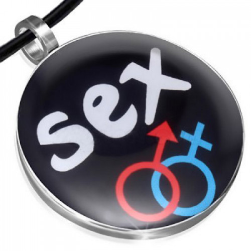 bisexual jewelry transgender jewelry SEX - Male & Female Symbols - LGBT Pride - Black & White Disc Pendant w/ Chain Necklace Included! #sex