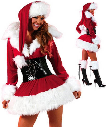 Christmas Short Red Sex Skirt Cosplay Costume #sex