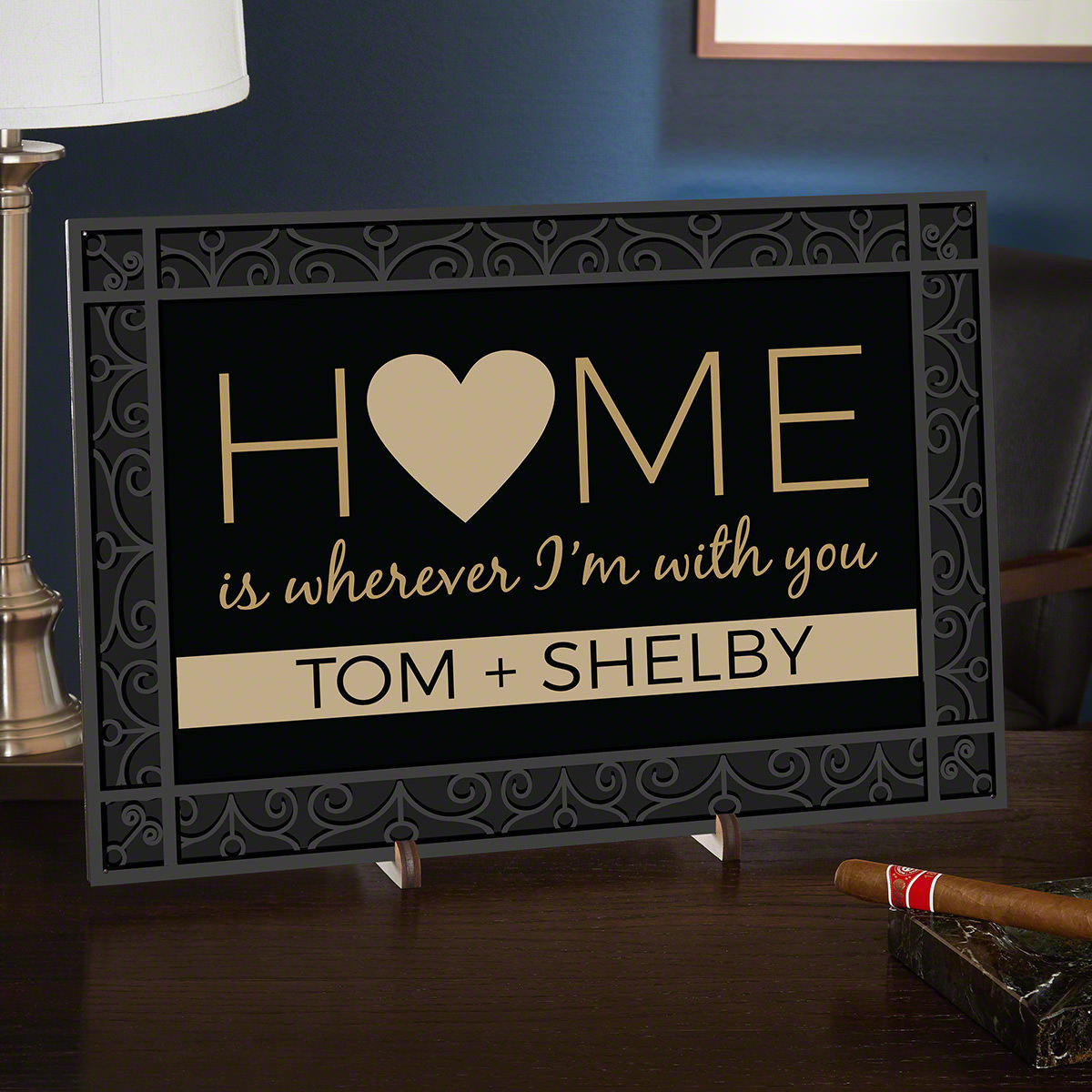 Youâ€™ve heard time and again that home is where your heart is, and your heart is always with the one you love. We created this personalized home decor sign that perfectly captures the way you feel about the love of your life. You can even customize the l #home 