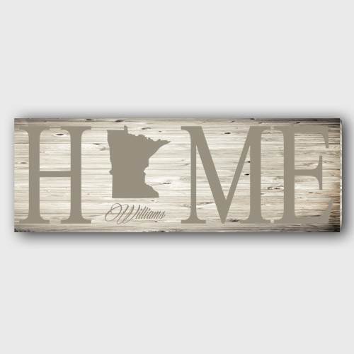 The charming appearance of this canvas sign can be credited to its nostalgic emotion and map of your native state with the text, HOME. This personalized home state canvas features a charming depiction of a map suggesting reference to a US state that you #home 