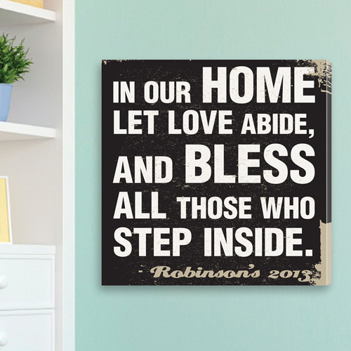 This personalized canvas sign depicts a heartfelt prayer along with name and year details chosen by you. This customized prayer canvas will surely invite attention and appreciation from the onlookers with its heartfelt prayer. Featuring a monochromatic c #home 