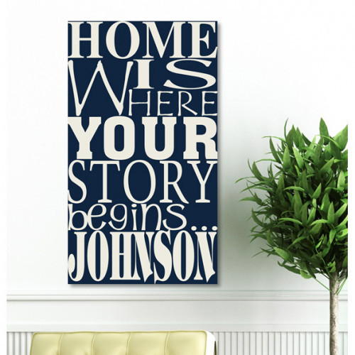This personalized canvas sign showcases your love for your home with an endearing text message and a subtle color scheme. You will love to flaunt your love for your home with a heartfelt message reading, Where Our Story Begins in a unique way to honor th #home 