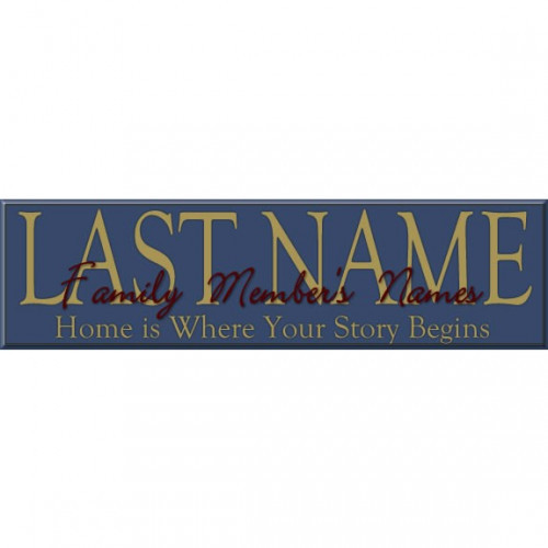 Last Name Sign says Home is Where Your Story Begins. What could be a better combination than this sentimental message about home and sign with both your last name and family members featured all one in place? This heartwarming accent is ideal gift for any #home 