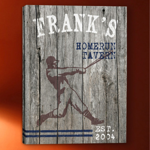 Score big with a baseball fan with this canvas print! This homerun gift will have any baseball fan cheering! Its vintage baseball imagery makes this canvas print a fabulous addition to any den, home bar, man cave or game room. The gallery wrapped print bo #home 