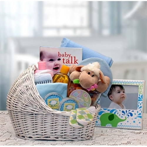 All the Right Gifts for a New Baby Girl! Welcome Home their New Baby with our Beautiful White Wicker Baby Bassinet! This bassinet comes with lots of personal care products & necessities for baby. Also includes - A Baby Is book, and Baby's Keepsake 1st Hai #gift
