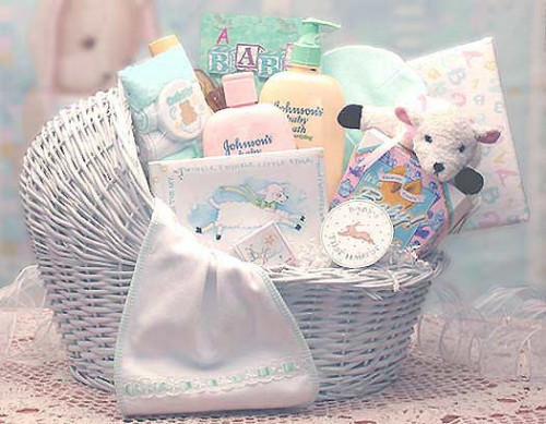 All the Right Gifts for a New Baby Boy! Give Mom & Dad this Gorgeous White Wicker Baby Bassinet! This gift basket comes with a Baby's Keepsake 1st Haircut & Tooth Boxes, along with lots of baby necessities and baby care products. Also included is - A Baby #gift