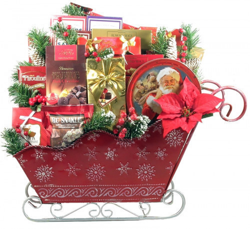 A Christmas To Remember Sleigh Gift Basket is n impressive sleigh of treats over 2 feet tall and two feet wide! Standing two feet tall and over two feet wide, this GORGEOUS gift will take their breath away! Especially when they discover all of the amazing #gift