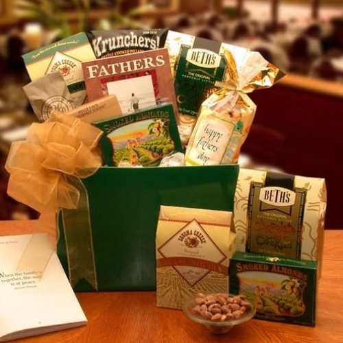 This terrific gift box of sausage, cheese sweet treats & snacks includes a Loving Fathers Are Forever book. #gift