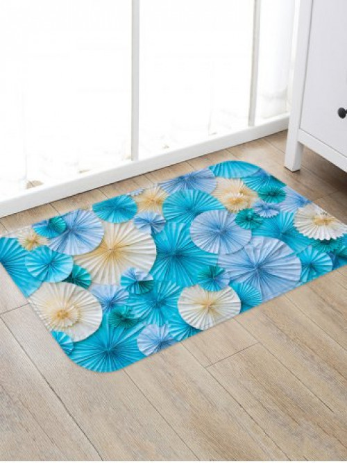 Paper Folded Flowers Printed Floor Mat #home 