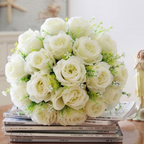 Artificial Rose Flower Bouquet Home Wedding Decor #home 