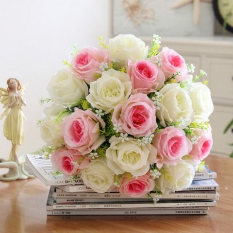 Artificial Rose Flower Bouquet Home Wedding Decor #home 