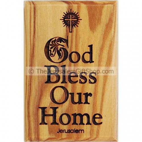 Beautifully made by a Christian family in Bethlehem, the town of Yeshua (Jesus) birth 'God Bless Our Home' Olive Wood magnet made here in the Holy Land. Size: 2.3 x 1.5 inches. Shipped to you direct from Jerusalem. #home 