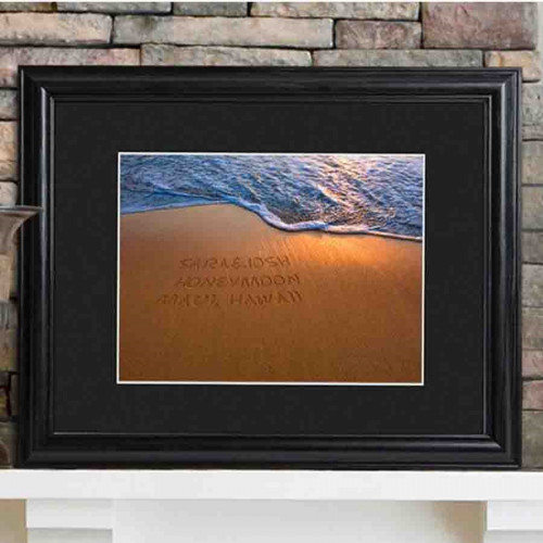 Here is your opportunity to write in sand and keep it forever by personalizing sandy beach shore image. Framed and matted with three lines of your own text written in the sand. Beach lovers will adore our Sparkling Sands matted and framed personalized ima #home 
