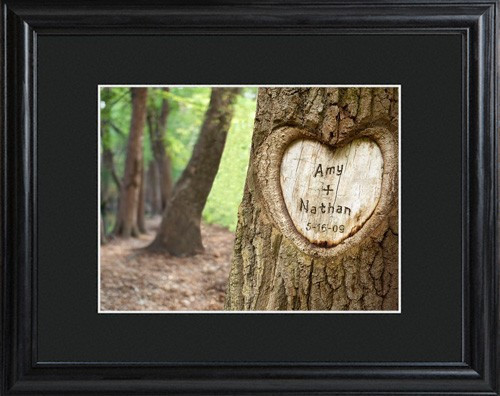 Carve names in a tree trunk with our new digital engraving with out the tree! This framed and matted image is ideal for newly weds, a couple's gift or as an engagement gift. Remember the old days when lovers would carve their names in a tree trunk? with o #home 