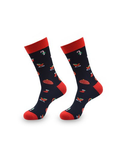 Christmas Gift Print Crew Length Socks #gift