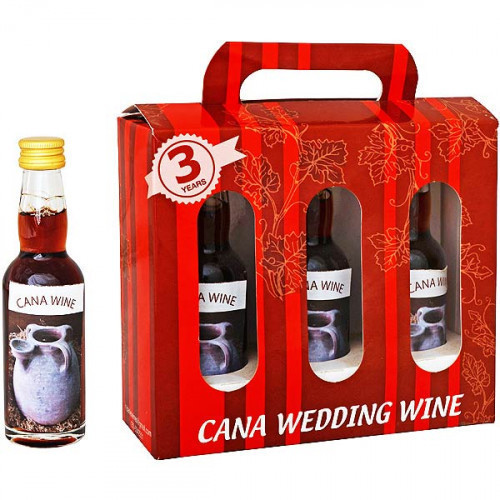 Cana Wedding Wine Gift Box from the Galilee. Includes 3 x 40 ml bottles.This wine is three years old. When the ruler of the feast had tasted the water that was made wine, and knew not whence it was: (but the servants which drew the water knew;) the govern #gift
